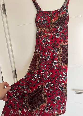 Bordo Desenli Uzun Bohem Elbise - Görsel 2