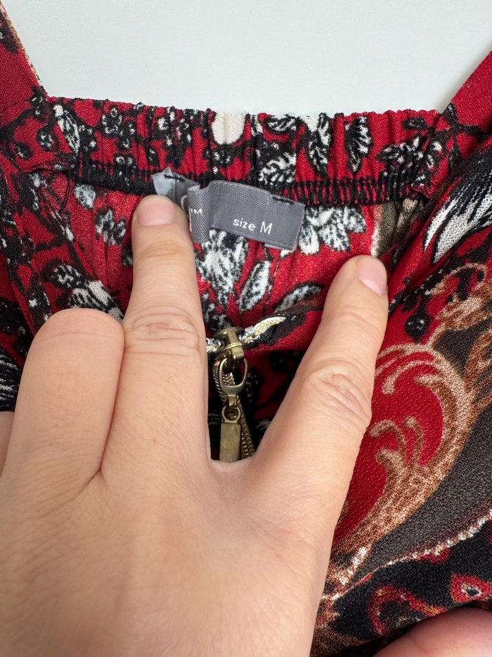 Bordo Desenli Bohem Uzun Elbise - Görsel 3