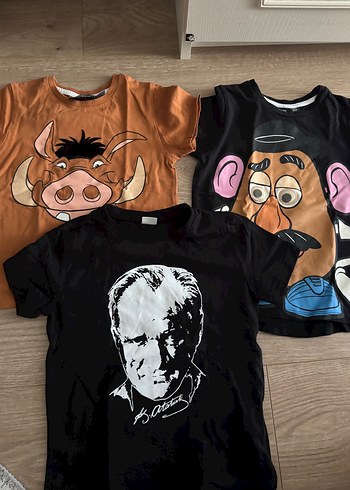 Erkek Çocuk Pop Kültür Baskılı Tişört seti 3 lü