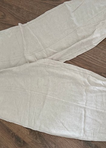 Zara Bej Kadın Keten Bol Kesim şalvar Pantolon