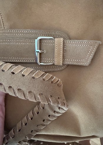 Kadın Süet Kemerli Bohem Çanta - Görsel 4