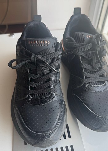 37 Beden siyah Renk Skechers Siyah Platform Spor Ayakkabı