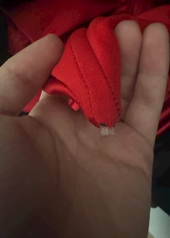 Kırmızı Drapeli Uzun Abiye Elbise - Görsel 4