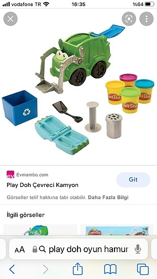  Beden Play doh Çevreci kamyon