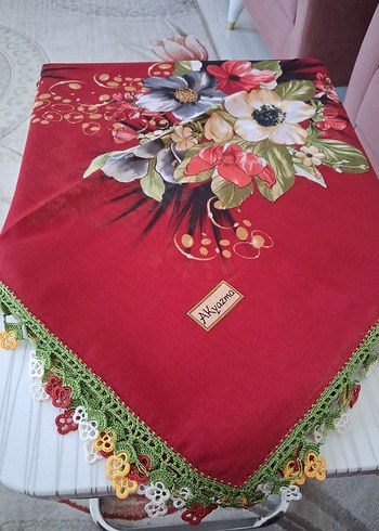 Dantelli Çok Renkli Kadın oyalı yazma - Görsel 3