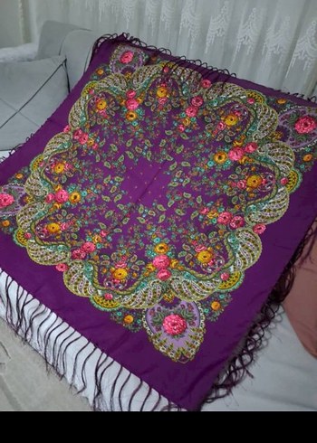 Püsküllü Çok Renkli Kadın Şal - Görsel 6