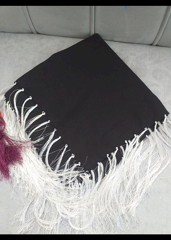 Püsküllü Çok Renkli Kadın Şal - Görsel 4