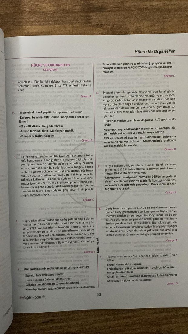 DUS Biyokimya Soru Bankası Tamamı Çözümlü - Görsel 2