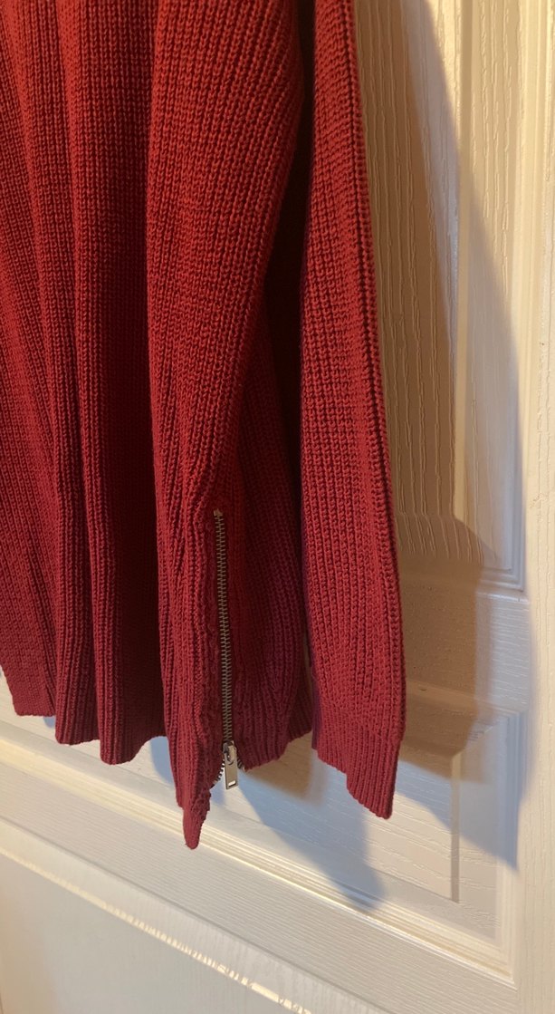 Bordo Kadın Uzun Kollu Örgü Yün Kazak - Görsel 4