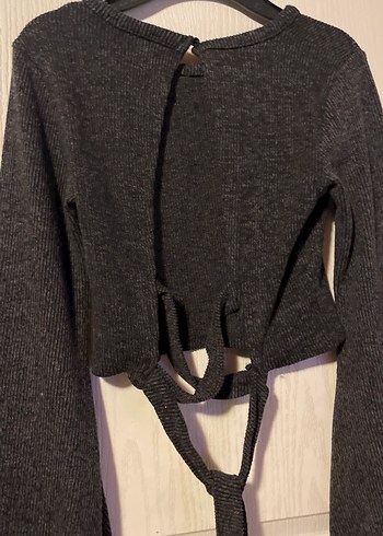 Gri Örgü Kadın Triko Kazak - Görsel 2