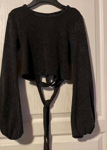 Gri Örgü Kadın Triko Kazak - Görsel 4