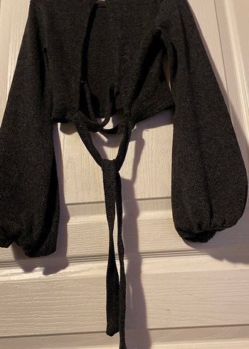 Gri Örgü Kadın Triko Kazak - Görsel 3