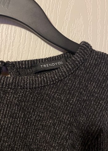 Gri Örgü Kadın Triko Kazak - Görsel 5