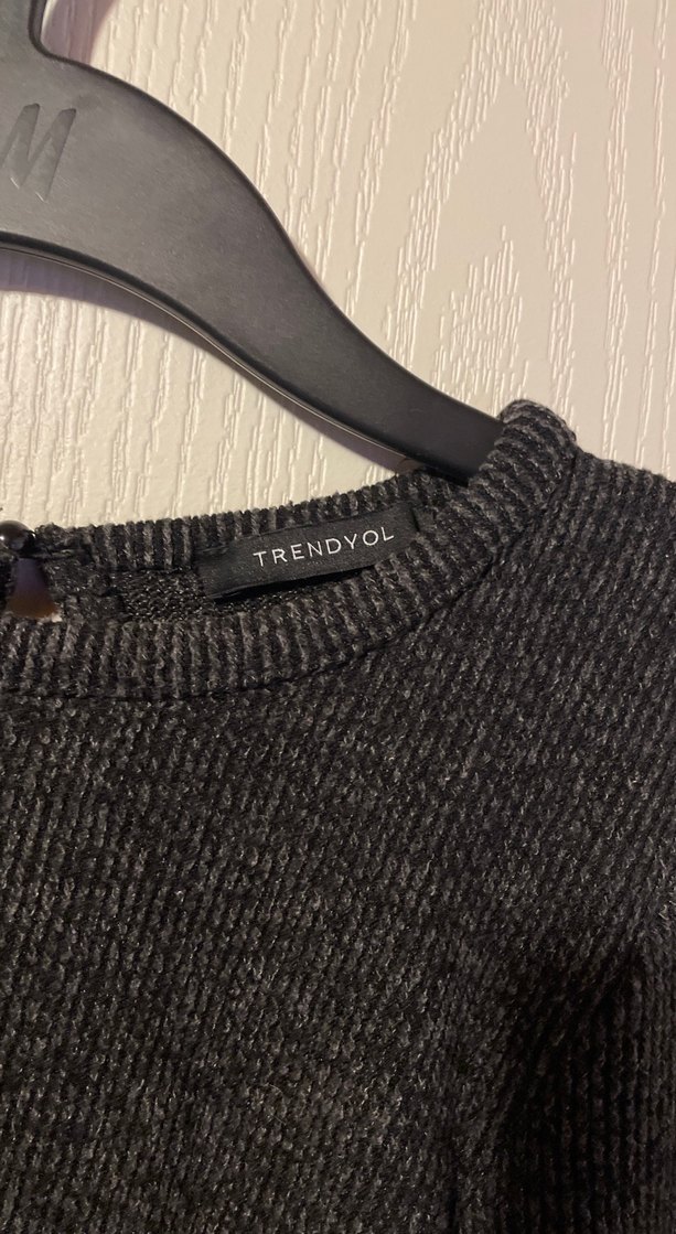 Gri Örgü Kadın Triko Kazak - Görsel 5