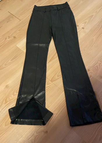 Siyah Deri Kemerli Kadın Pantolon - Görsel 4