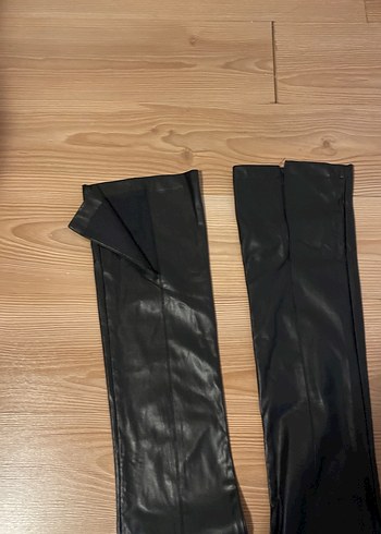 Siyah Deri Kemerli Kadın Pantolon - Görsel 9