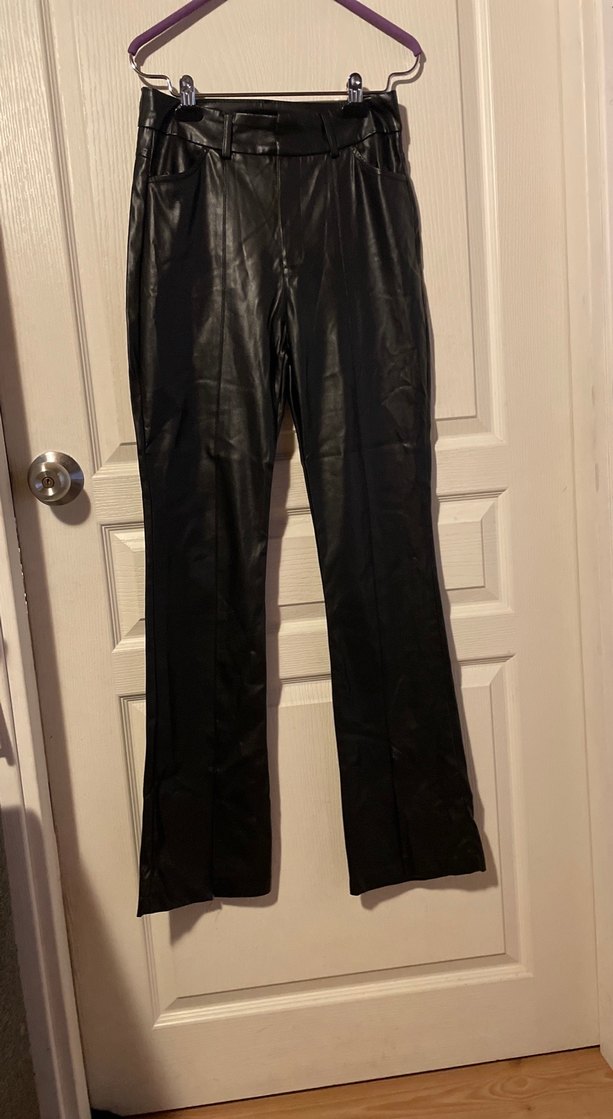 Siyah Deri Kemerli Kadın Pantolon - Görsel 2