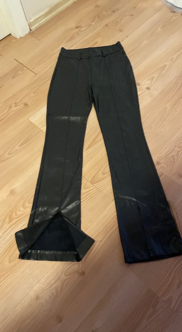 Siyah Deri Kemerli Kadın Pantolon - Görsel 4