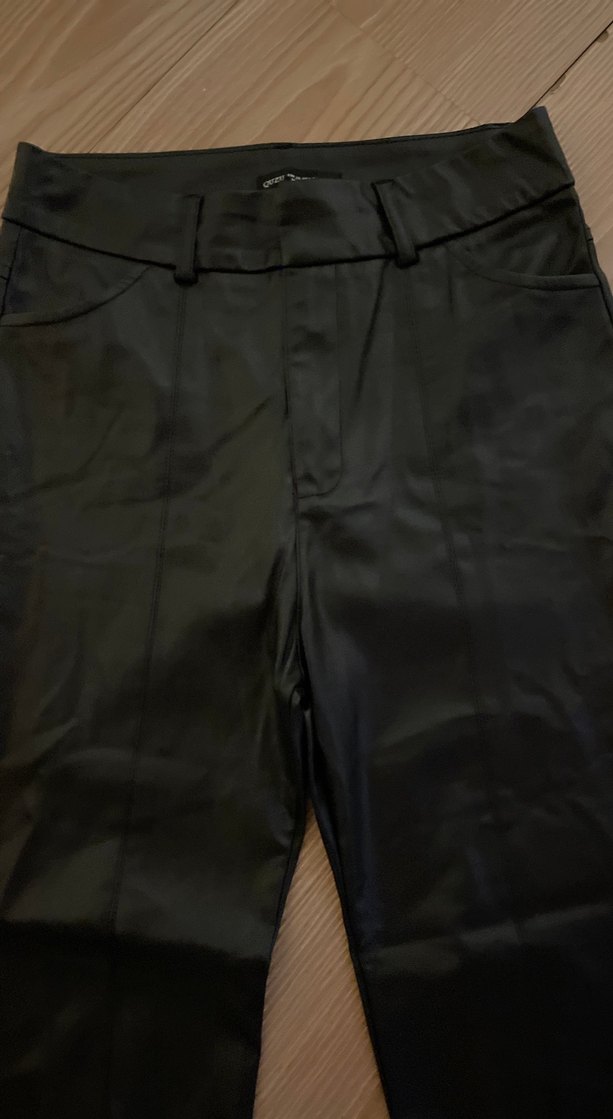 Siyah Deri Kemerli Kadın Pantolon - Görsel 5