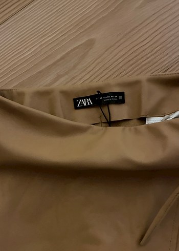 Hardal Deri Kuşaklı Mini şort Etek - Görsel 4