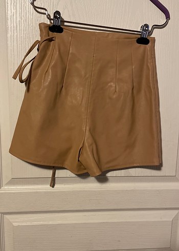 Hardal Deri Kuşaklı Mini şort Etek - Görsel 2