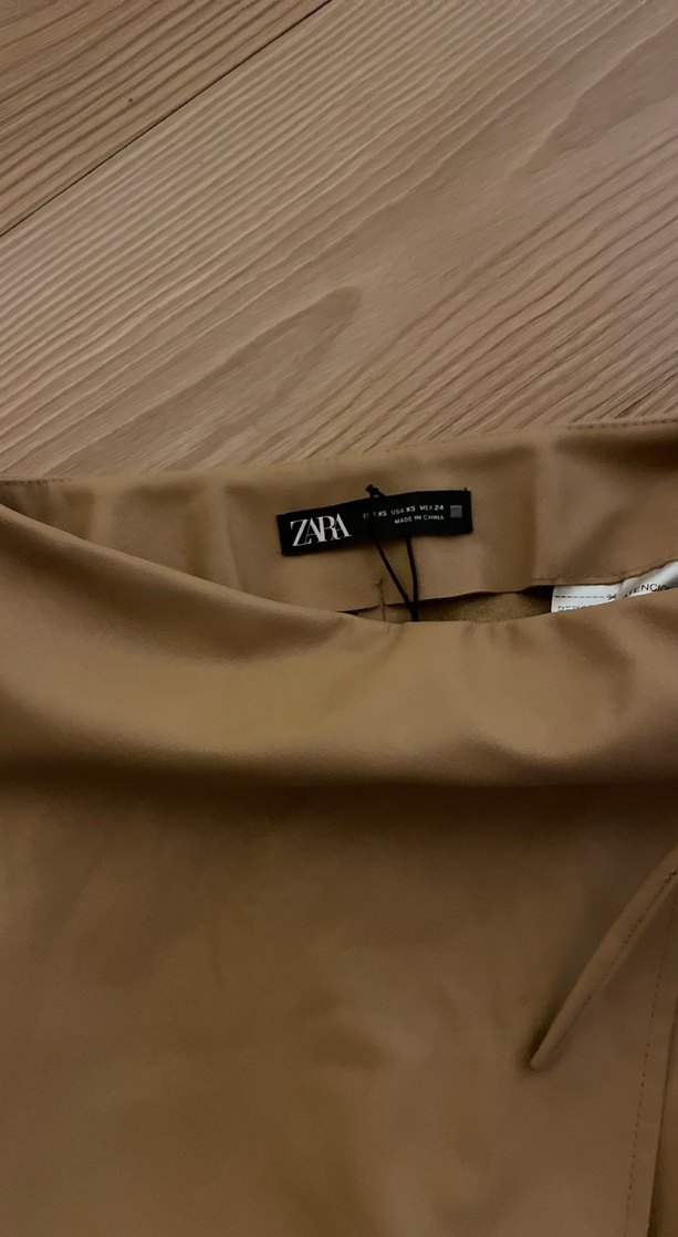 Hardal Deri Kuşaklı Mini şort Etek - Görsel 4