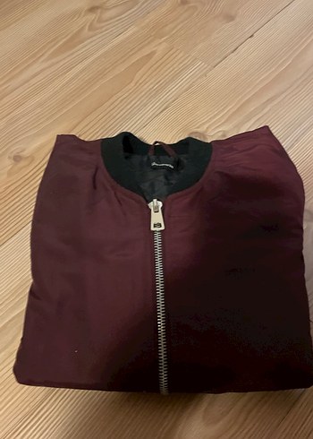 Bordo Fermuarlı Kadın Ceket - Görsel 4