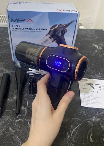 5in1 Taşınabilir Siyah Elektrikli Süpürge - Görsel 4