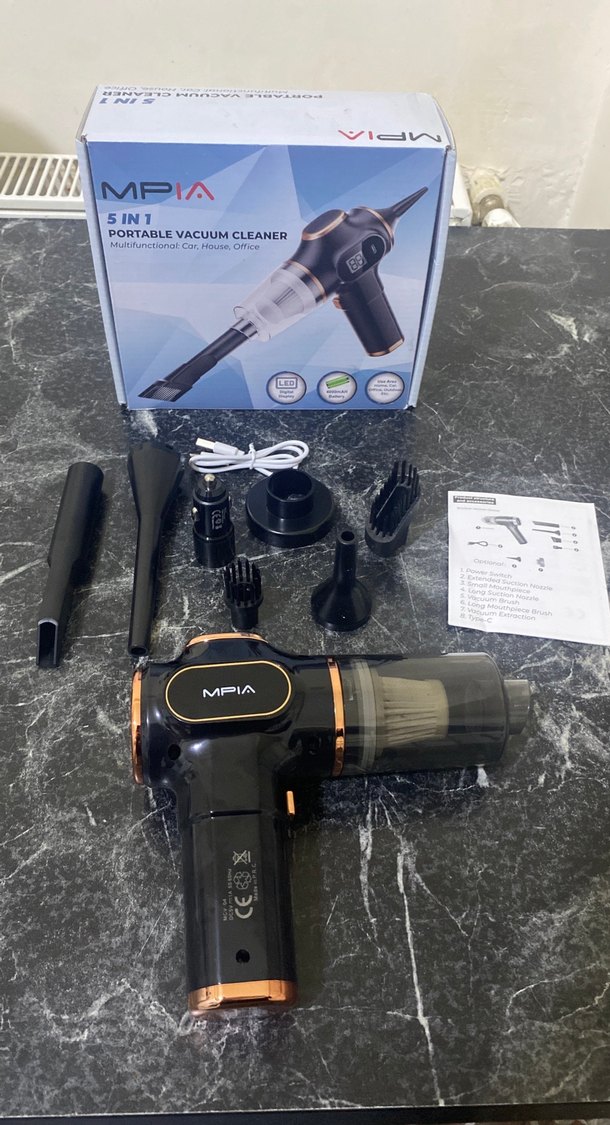 5in1 Taşınabilir Siyah Elektrikli Süpürge - Görsel 2