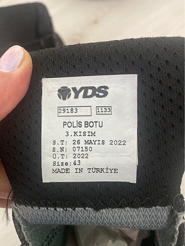 43 Beden siyah Renk YDS polis botu