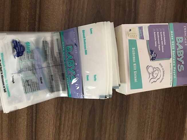 Anne sütü saklama poşeti