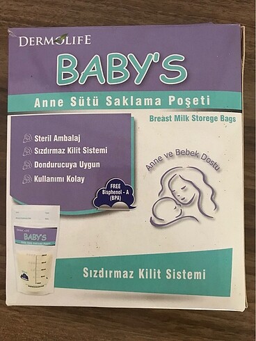Beden Renk Anne sütü saklama poşeti