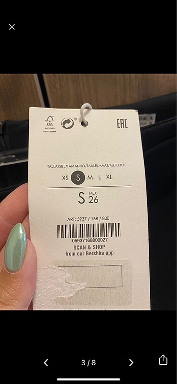 s Beden siyah Renk Bershka şort etek