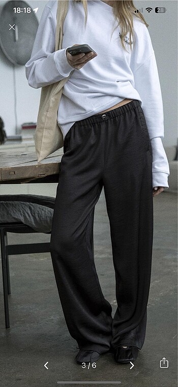 Zara saten pantolon