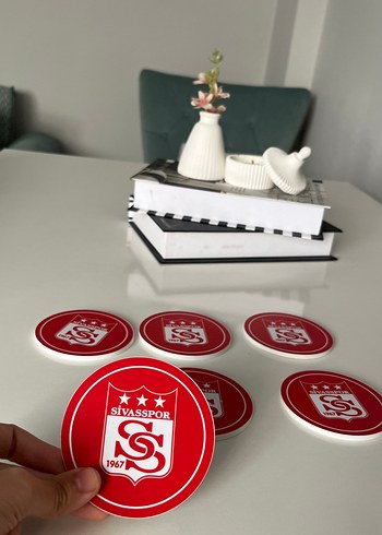 Parlak Kırmızı Sivasspor bardak altlığı