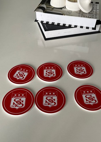 Beden Parlak Kırmızı Sivasspor bardak altlığı