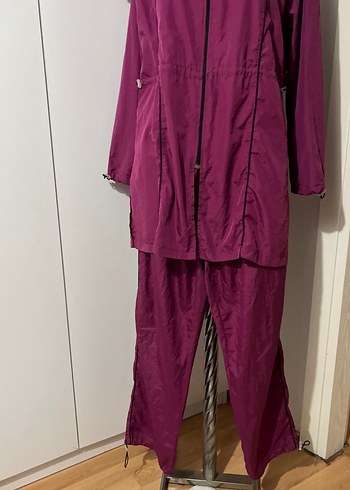 Kadın Mor Uzun Fermuarlı Yağmurluk - Görsel 4