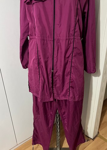Kadın Mor Uzun Fermuarlı Yağmurluk - Görsel 12