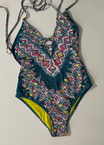 Renkli Bohem Desenli Kadın Mayo - Görsel 7