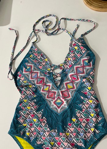 Renkli Bohem Desenli Kadın Mayo - Görsel 5