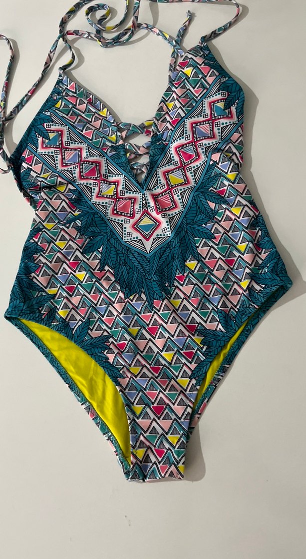 Renkli Bohem Desenli Kadın Mayo - Görsel 3