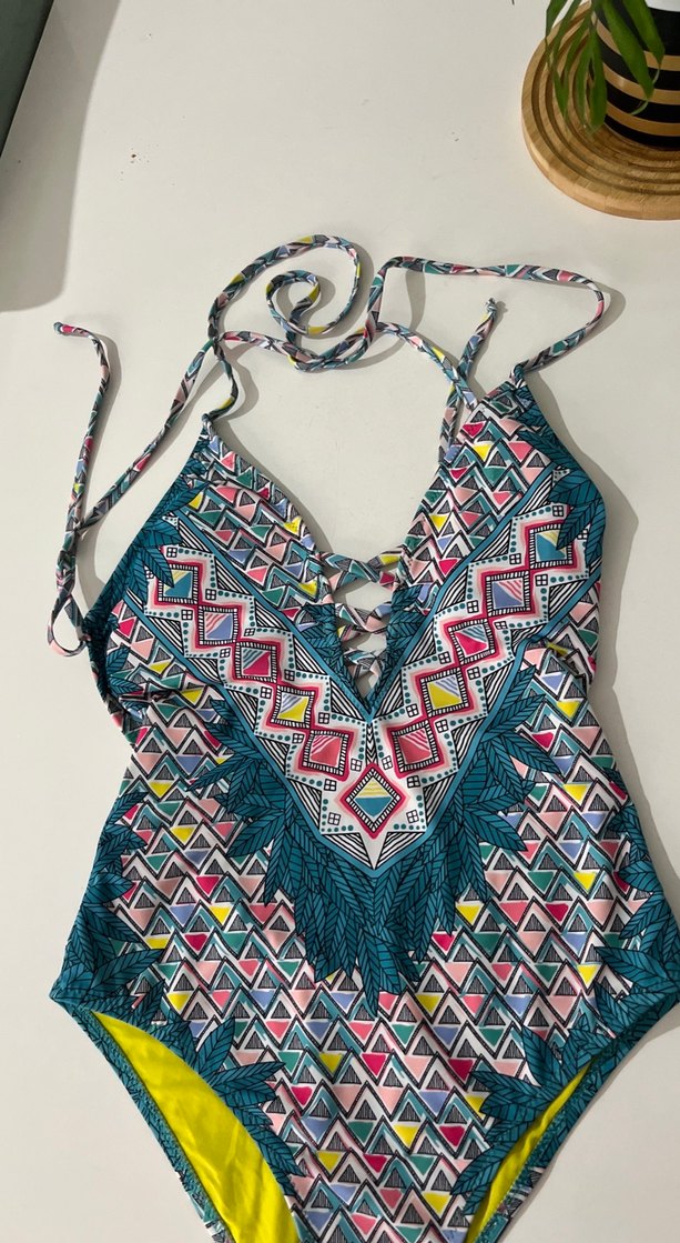 Renkli Bohem Desenli Kadın Mayo - Görsel 5