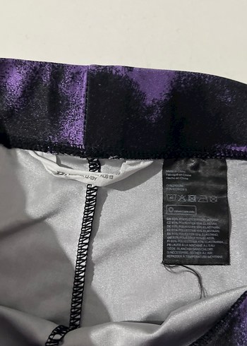 Mor Siyah Bağlama Desenli Tayt - Görsel 6