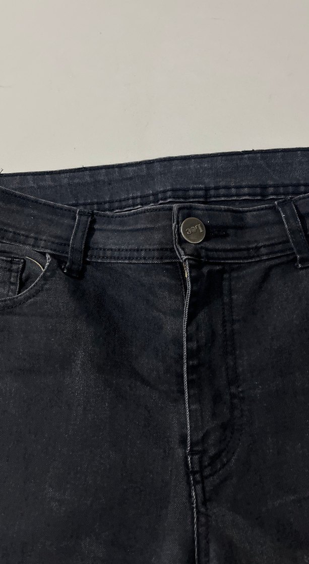 Siyah Midi Boy Denim Pantolon - Görsel 4