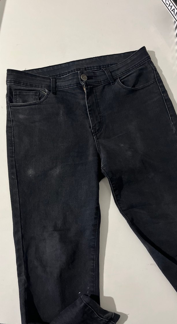 Siyah Midi Boy Denim Pantolon - Görsel 3