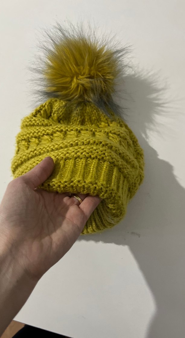 Sarı Örgü Kadın Bere - Görsel 2