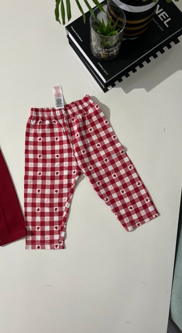 Kız Çocuk Kırmızı Basic Tayt - Görsel 4