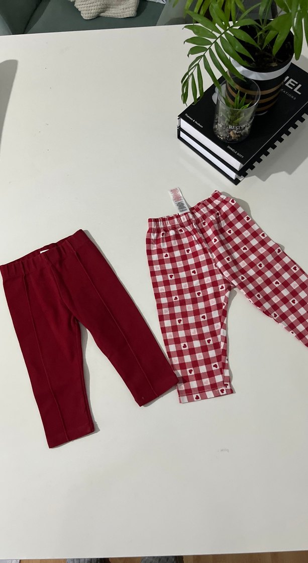 Kız Çocuk Kırmızı Basic Tayt - Görsel 2