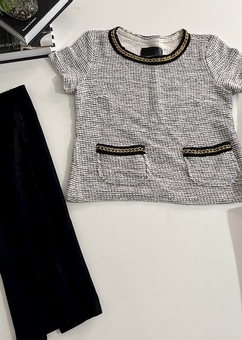 Kemer Detaylı Siyah Gri Kadın Takım Elbise - Görsel 8