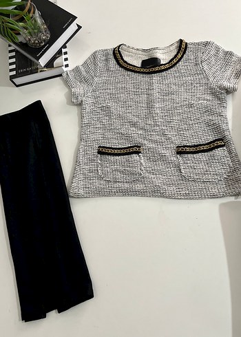 Kemer Detaylı Siyah Gri Kadın Takım Elbise - Görsel 10